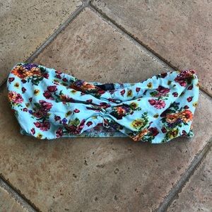 Floral Bandeau Bralette blue